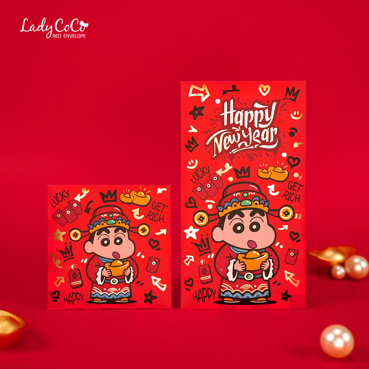 2026 马年新年财神小新可爱卡通利是封 大号个性创意红包压岁钱