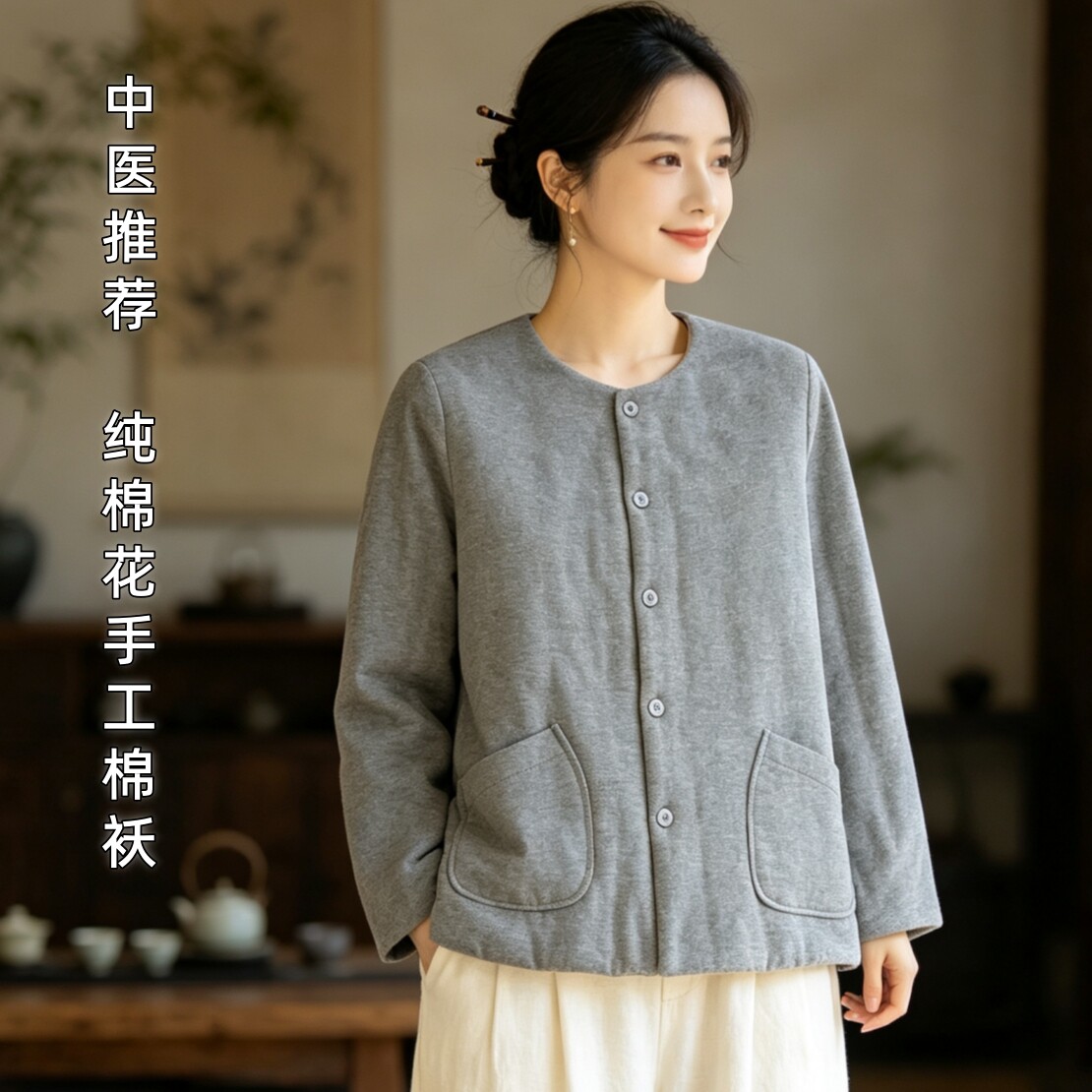 纯棉花手工棉袄保暖女士棉服图片