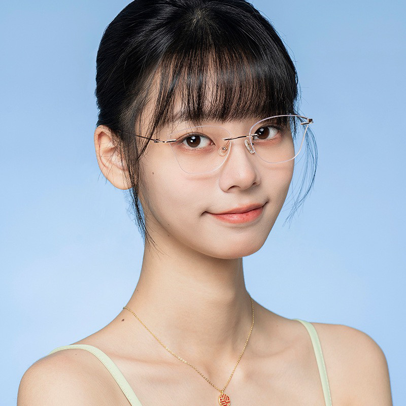 超轻纯钛无框近视眼镜女猫眼大脸可配有度数防蓝光魅yin同款复古,ZIPPO/瑞士军刀/眼镜,定制成品光学镜,淘宝优惠券,粉丝福利购,淘宝优惠卷