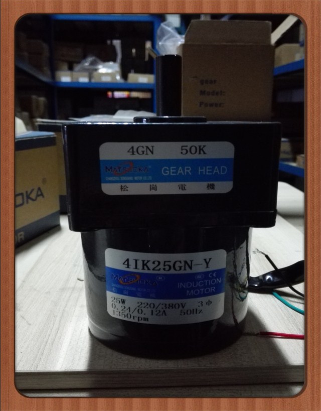 松岗电机 25W三相电机 4IK25GN-Y 1:50 轴径10mm 外径80*80 380V