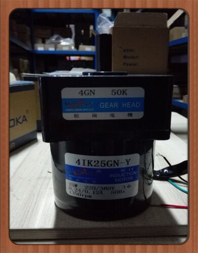 松岗电机 25W三相电机 4IK25GN-Y 1:50 轴径10mm 外径80*80 380V