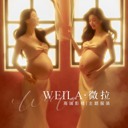 孕妇装性感唯美分体缎面礼服