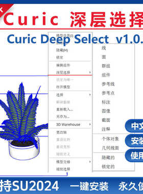草图大师SU插件curic deep properties深层线面组标记属性SU2024