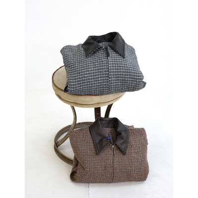 TRIFFER复古千鸟格棉衣羊皮领短阔版男女款