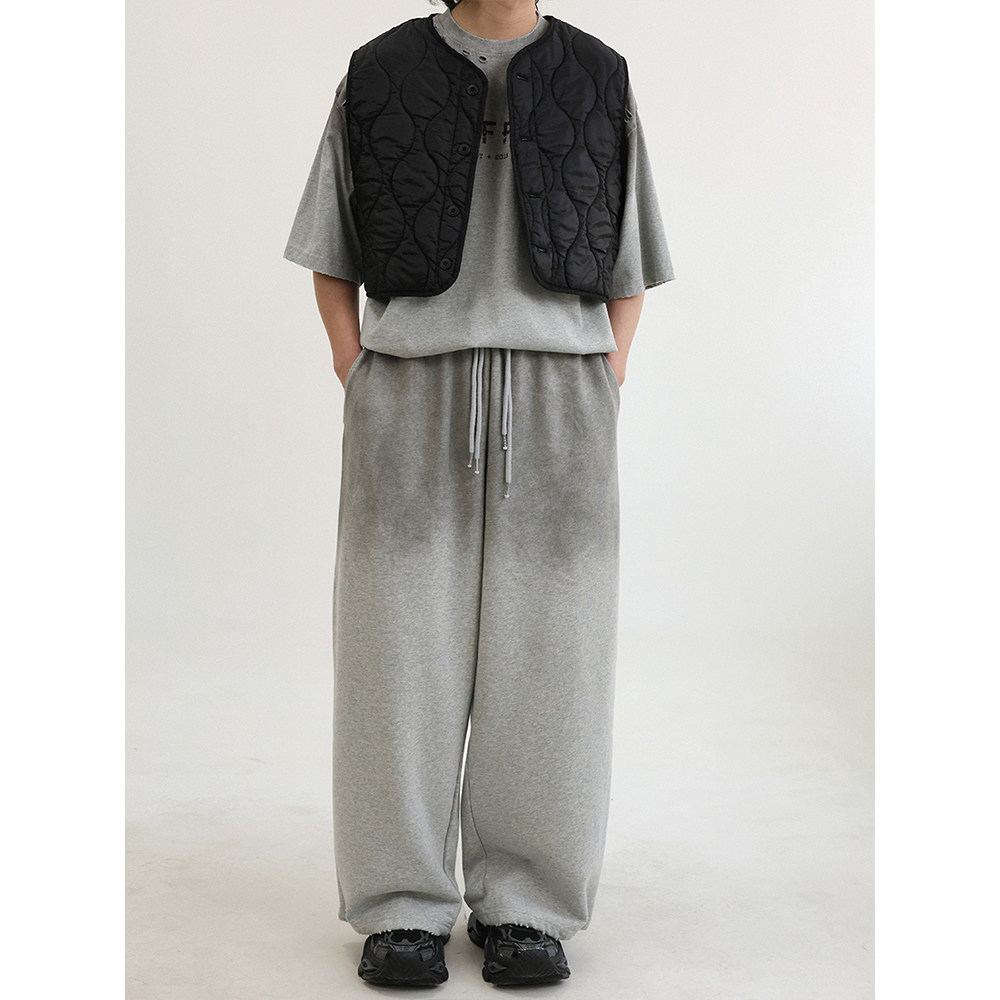 TRIFFER阔版直筒马骝喷色 手绘做旧磨破男女款