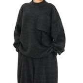 TRIFFER复古款 领针织毛衣反缝倒口袋软糯轻奢男女款