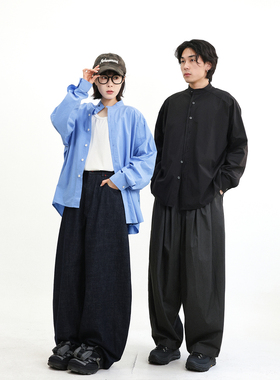 TRIFFER26ss轻奢阔版立领衬衫男女款