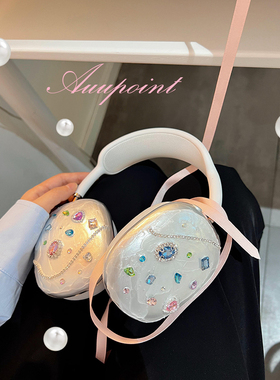 auupoint手工适用于苹果Airpodsmax2复古钻甜美头戴耳机壳少女心耳机保护套硅胶软壳