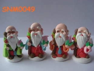 圣诞糖人公仔寿星公寿星婆糖人纯手工蛋糕装饰品(48枚/盒包邮