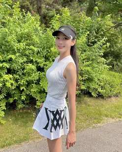 高尔夫裙子 韩版春夏新款女装印花短裙修身显瘦显高防走光百褶裙