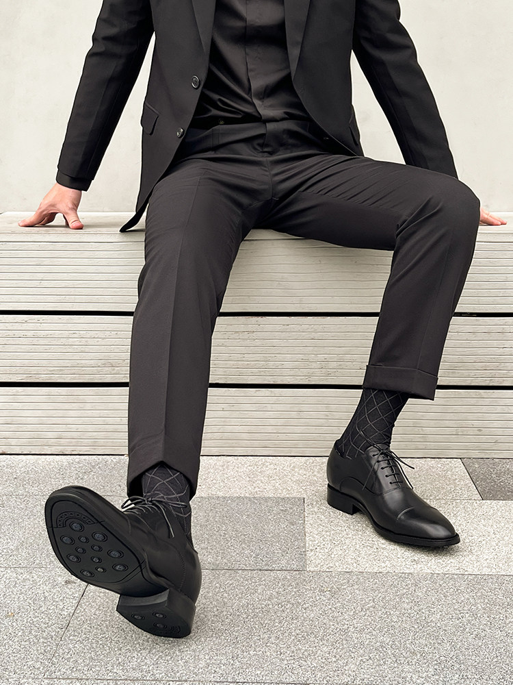 HEIGHTENED OXFORD THREE-JOINT LEATHER SHOES MENS 6CM INNER HEIGHT MENS LEATHER SHOES GENUINE LEATHER BRITISH BUSINESS WEAR WEDDING MENS SHOES