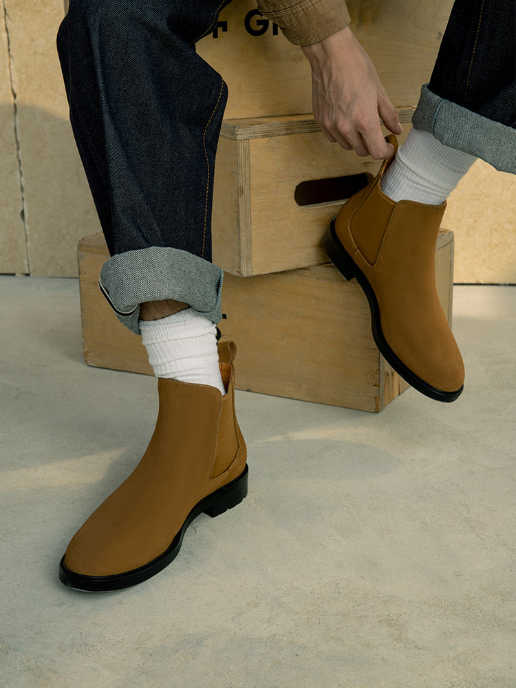 VITA BRITISH LEATHER MARTIN BOOTS MENS SUEDE HIGH-TOP LEATHER SHOES MENS SLIP OVER SUEDE BOOTIE CHELSEA MENS BOOTS