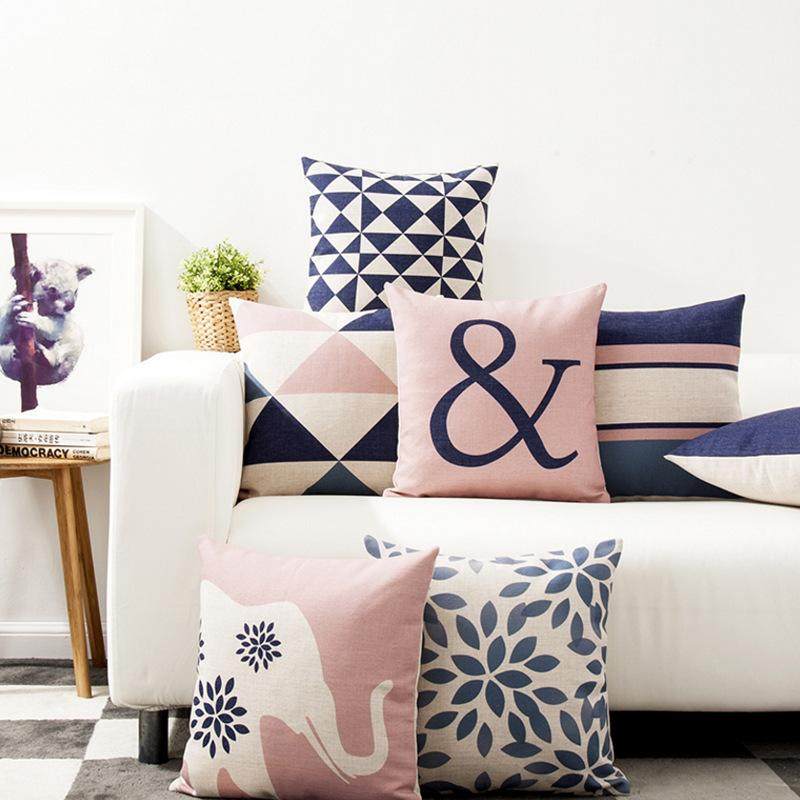 nordic plaid cushion cover living room sofa pillow backrest在类目 居家布艺, 靠垫/抱枕中 - 来自Buy2taobao.com提供专业的淘宝代购服务
