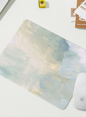 SUYA苏雅油画硬质鼠标垫小号方形便携办公桌垫女笔记本电脑垫子