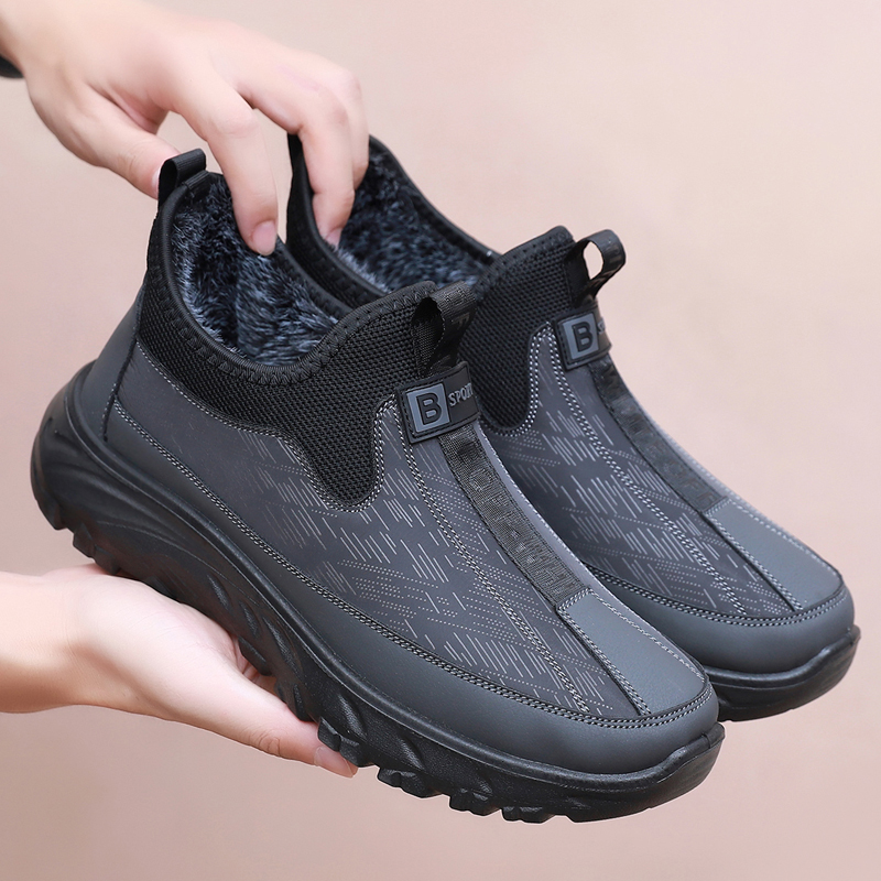 防滑厚底爸爸鞋加绒保暖舒适棉鞋