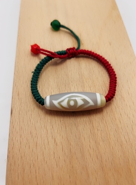 正品西藏天眼风化包浆老天珠男女手链手串手工编织民族配饰配珠