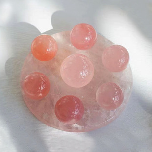 饰摆件 天然粉水晶七星阵摆件水晶球原石桃花阵宝石客厅卧室家居装