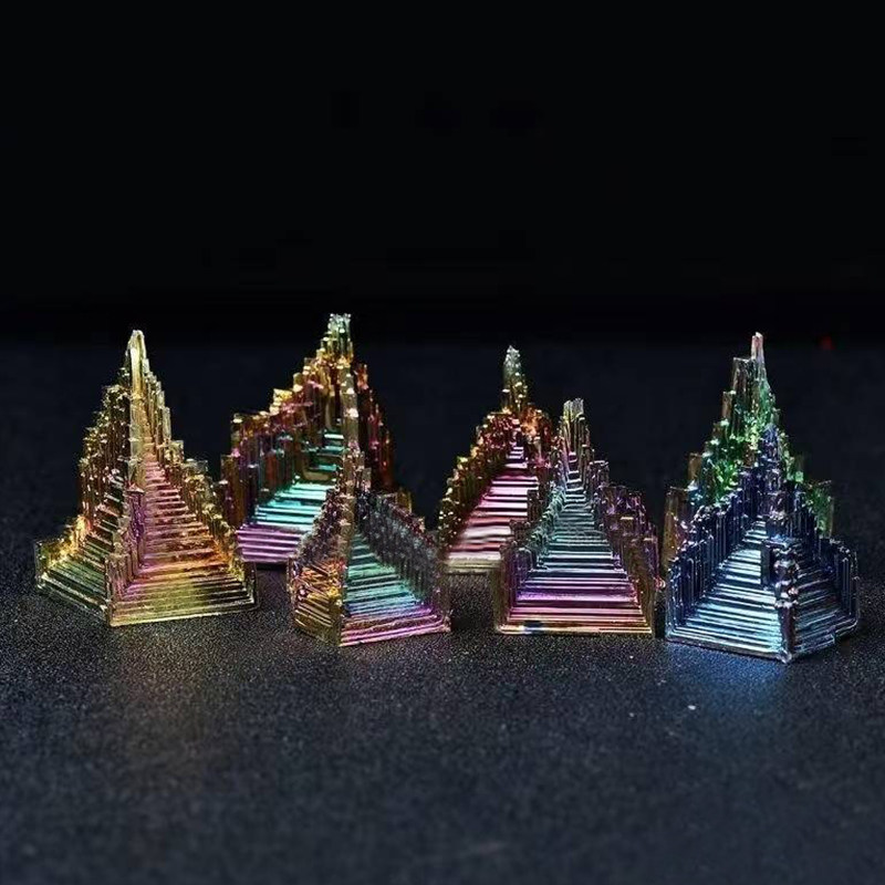 天然铋矿原石铋晶体矿物化学元素七彩矿石装饰金属矿标奇石摆件