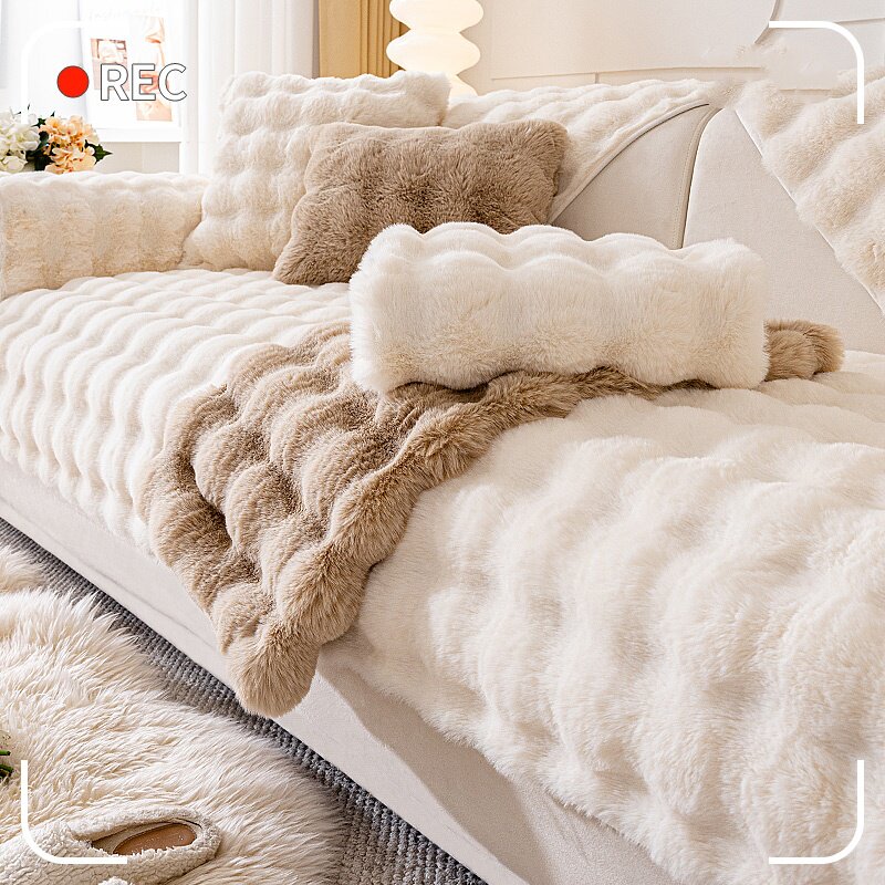 日本进口MUJIE兔兔绒秋冬沙发垫冬季加厚毛绒坐垫防滑皮沙发套罩,居家布艺,沙发垫,淘宝优惠券,粉丝福利购,淘宝优惠卷
