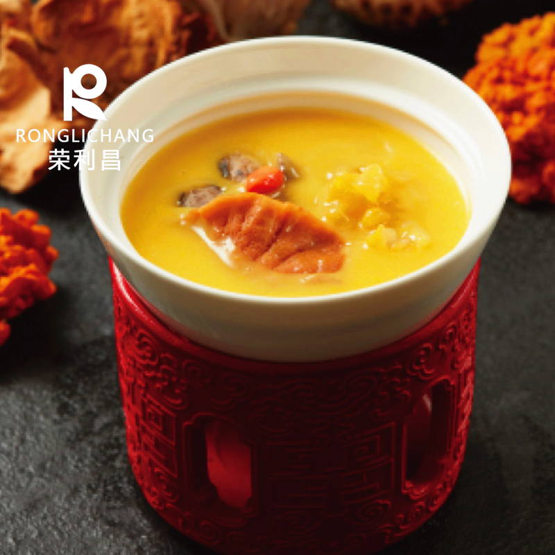 酒店会所餐厅意境菜私房菜融合菜特色燕窝汤盅位上加热创意餐具盘