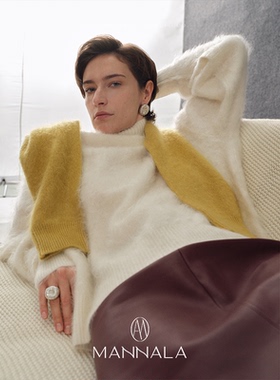 MANNALA丨“庭霜”du家罕山皮草感重磅加厚拉绒高领毛衣 Q4351