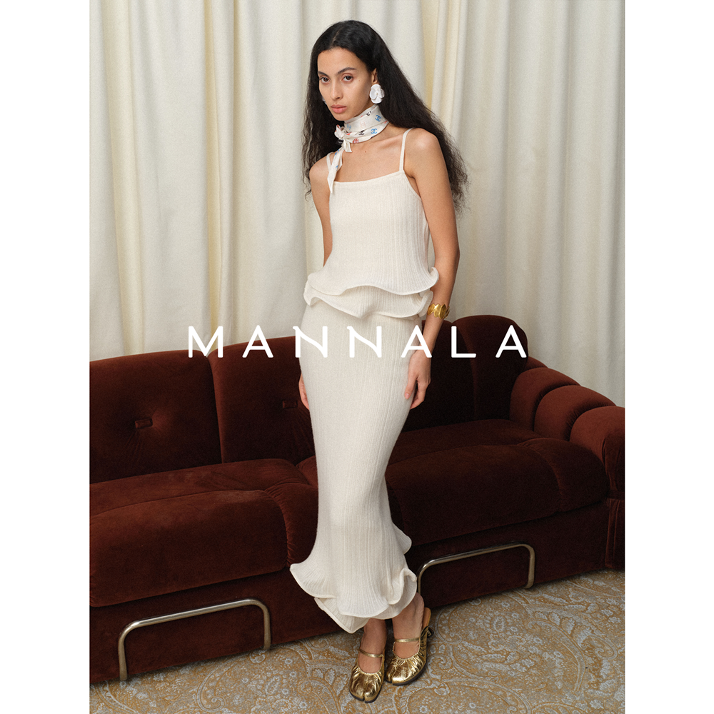 MANNALA丨“白连翘”温柔别致柔糯美丽诺羊毛白色花苞套装 Q4637