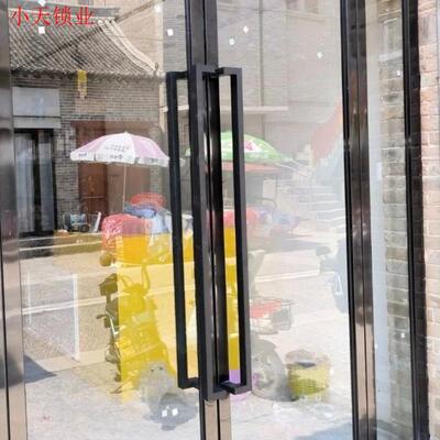 加厚双弯侧装拉丝木门推拉门无指纹简约把手有框门拐角不锈钢.