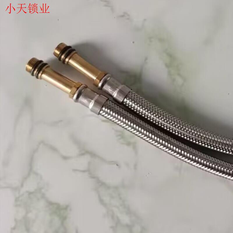 防爆尖头管304不锈钢加长软管冷热进水管洗手盆配件加密4分洗菜.