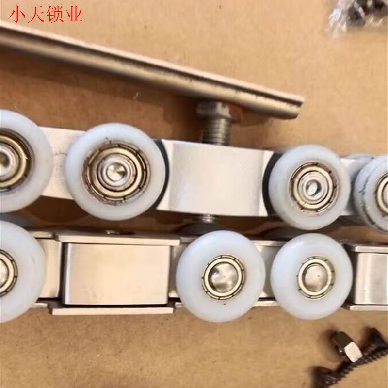 平移门吊轮精铸吊夹玻璃门滑轮推拉轨道浴室移门轮无框玻璃配件.
