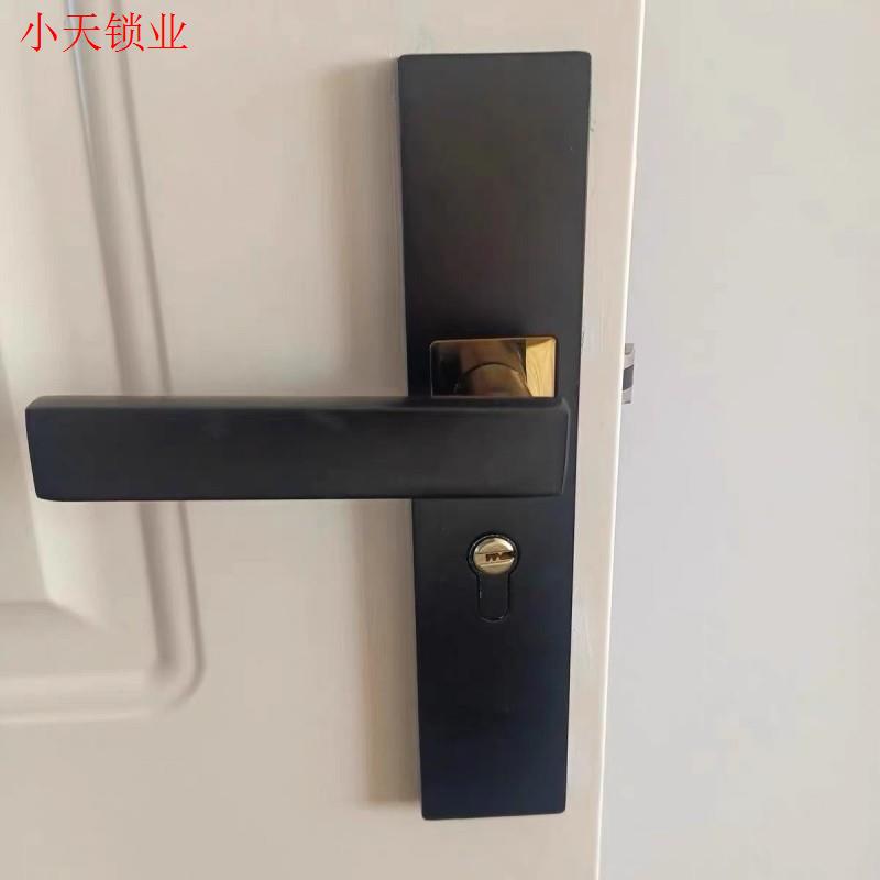 室内门锁三件套室内实木锁具黑色房门锁木门卫生间家用卧室门锁.