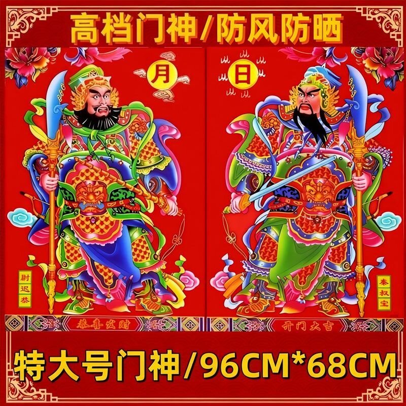 马年新款门神贴纸对联红包现货速发工厂直销传统年画门贴春节装饰
