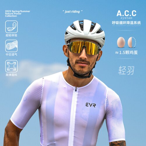 EVR-2025新款夏季骑行服男短袖上衣高弹透气公路自行车ascent系列