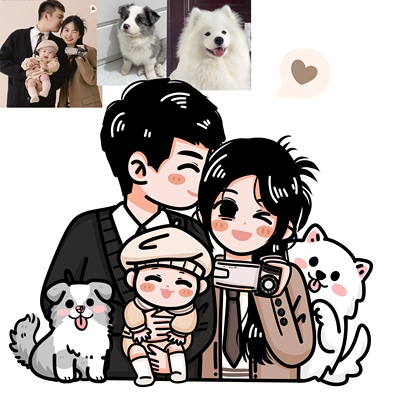 手绘卡通头像定制真人照片设计漫画情侣头像约稿简笔画q版画像