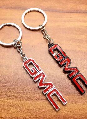 GMC越野车大皮卡经典钥匙扣暗红色个性创意挂链挂绳汽车改装