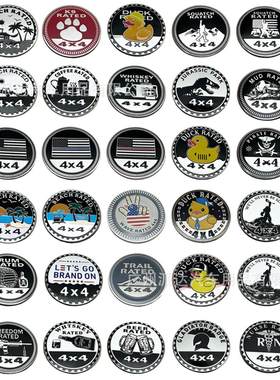 适用吉普越野4X4 RATED车标牧马人指南者4轮驱动车贴金属徽章铝贴