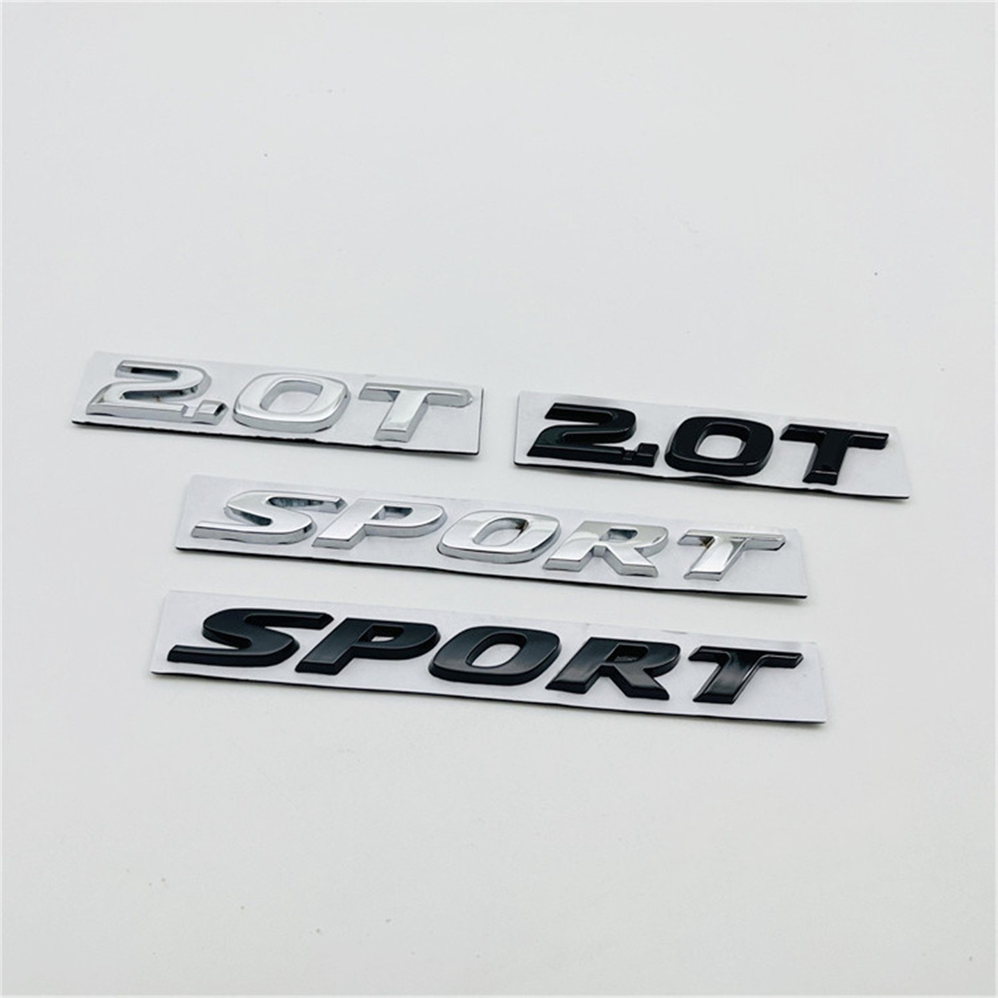 适用后备箱SPORT改装标运动车标个性车贴标金属2.0T车标黑色标志