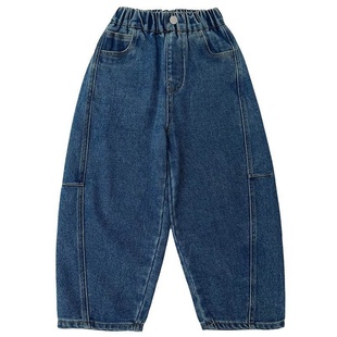 男童洋气牛仔裤 春装 弯刀裤 海妈家2026春季 裤 童装 中大童长款 子 新款