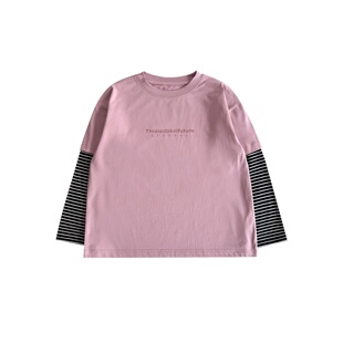 童酷2026男童春款湖州织里童装潮酷字母印花假两件宽松儿童T恤帅