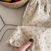 春装 童裤 新款 九分裤 2026童装 女童秋款 儿童韩版 灯芯绒休闲裤 子6009