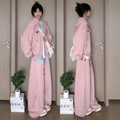 连帽卫衣休闲两件套 宽松显瘦时尚 炸街减龄运动套装 女春秋学生韩版