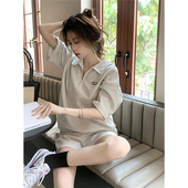 女夏季 时尚 2025新款 运动套装 短袖 短裤 韩版 宽松显瘦学生休闲两件套