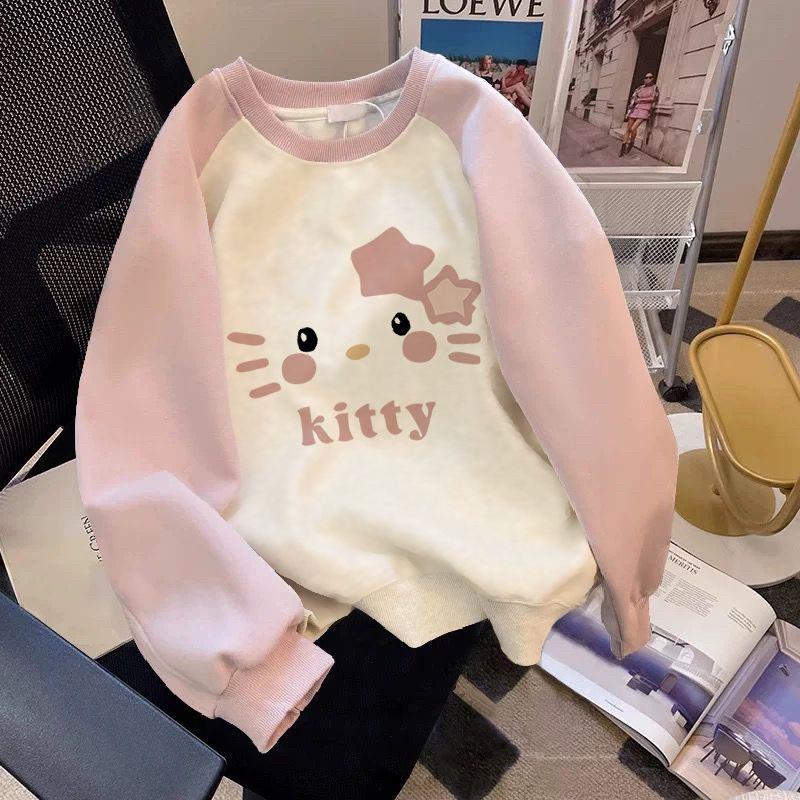 凯蒂猫纯棉卫衣女童大人秋冬新款