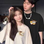 重磅纯棉短袖 t恤男女夏季 新款 m汉堡情侣装 简约网红卡通宽松大码 潮