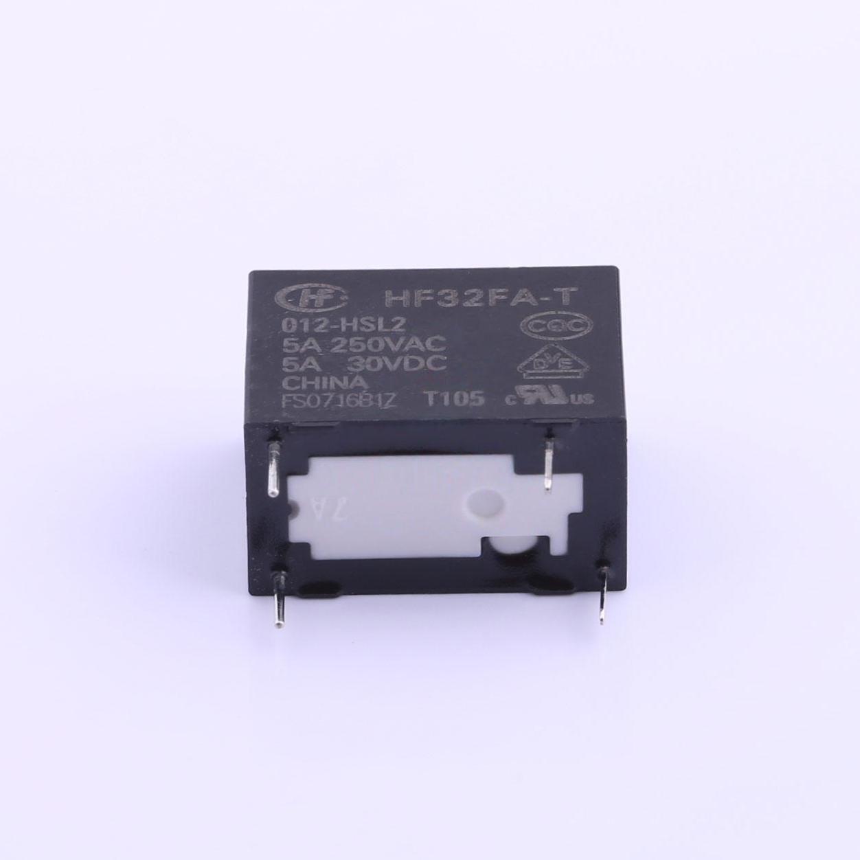 原厂原装HF32FA-T/012-HSL2 功率继电器 5A SPST 1