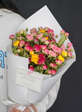 ins森系干花花束满天星真花永生花玫瑰生日礼物情人节见面送女友