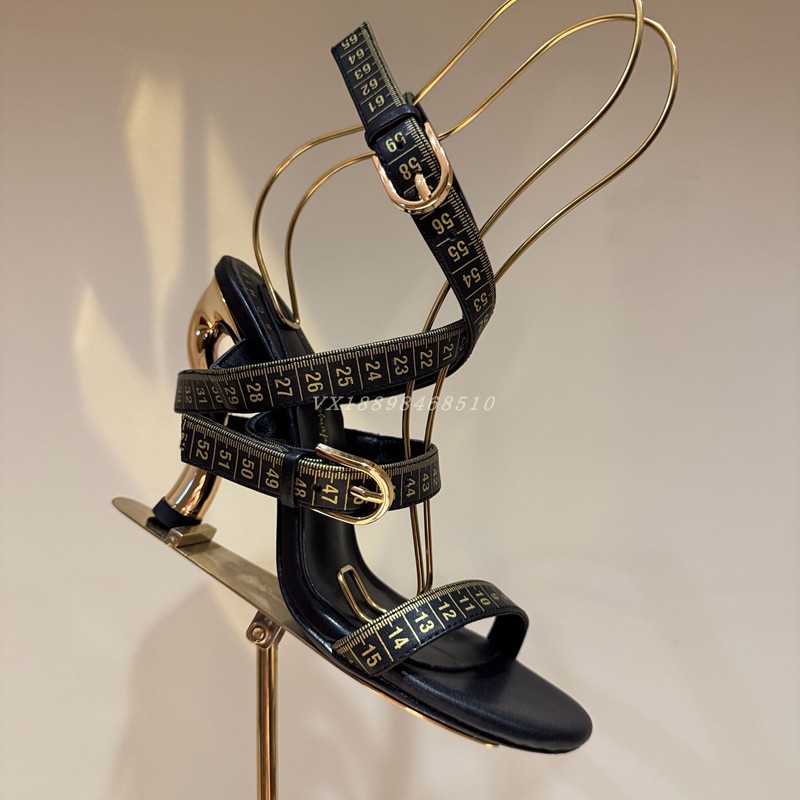 外贸性感异形跟高跟凉鞋女外穿牛皮尺度绑带气质御姐辣妹潮款