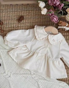 现货日单小木马cottoli*原单女童外套春秋款儿童外衣小童中风衣