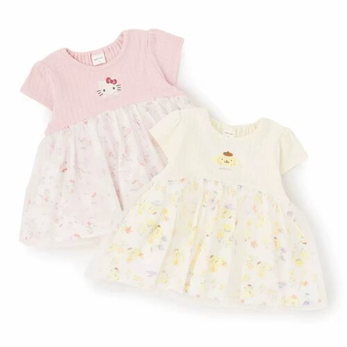 预5月发日单新款定制女童夏季可爱短袖KT布丁狗上衣纱裙