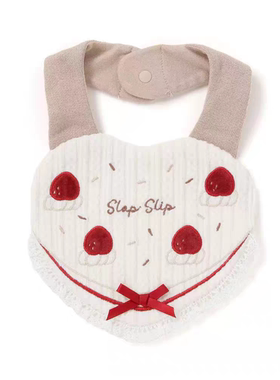 现货 SlapsliP日单原单现货草莓蛋糕刺绣口水巾可爱围嘴假领子