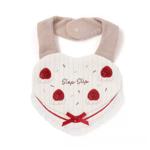 现货 SlapsliP日单原单现货草莓蛋糕刺绣口水巾可爱围嘴假领子
